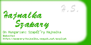 hajnalka szapary business card